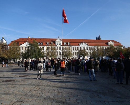 Anti-AfD-Protest vor dem Landtag von Sachsen-Anhalt am 06.10.2026