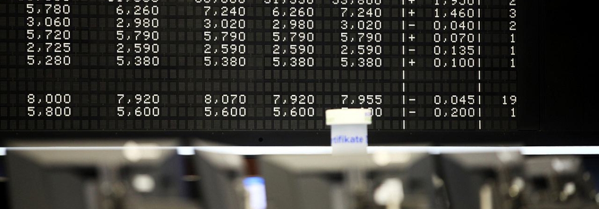 Anzeigetafel in der Frankfurter Börse