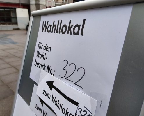 Berliner Wahllokal am 12.02.2023