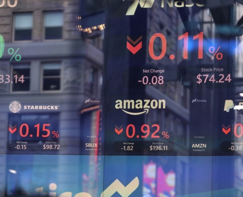 Börsenkurse von Starbucks und Amazon